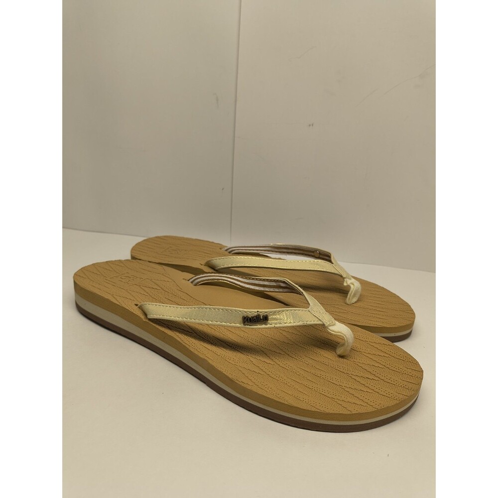 KuaiLu Yoga Flip Flops Brown Foam Thong Sandals Women's Size 10